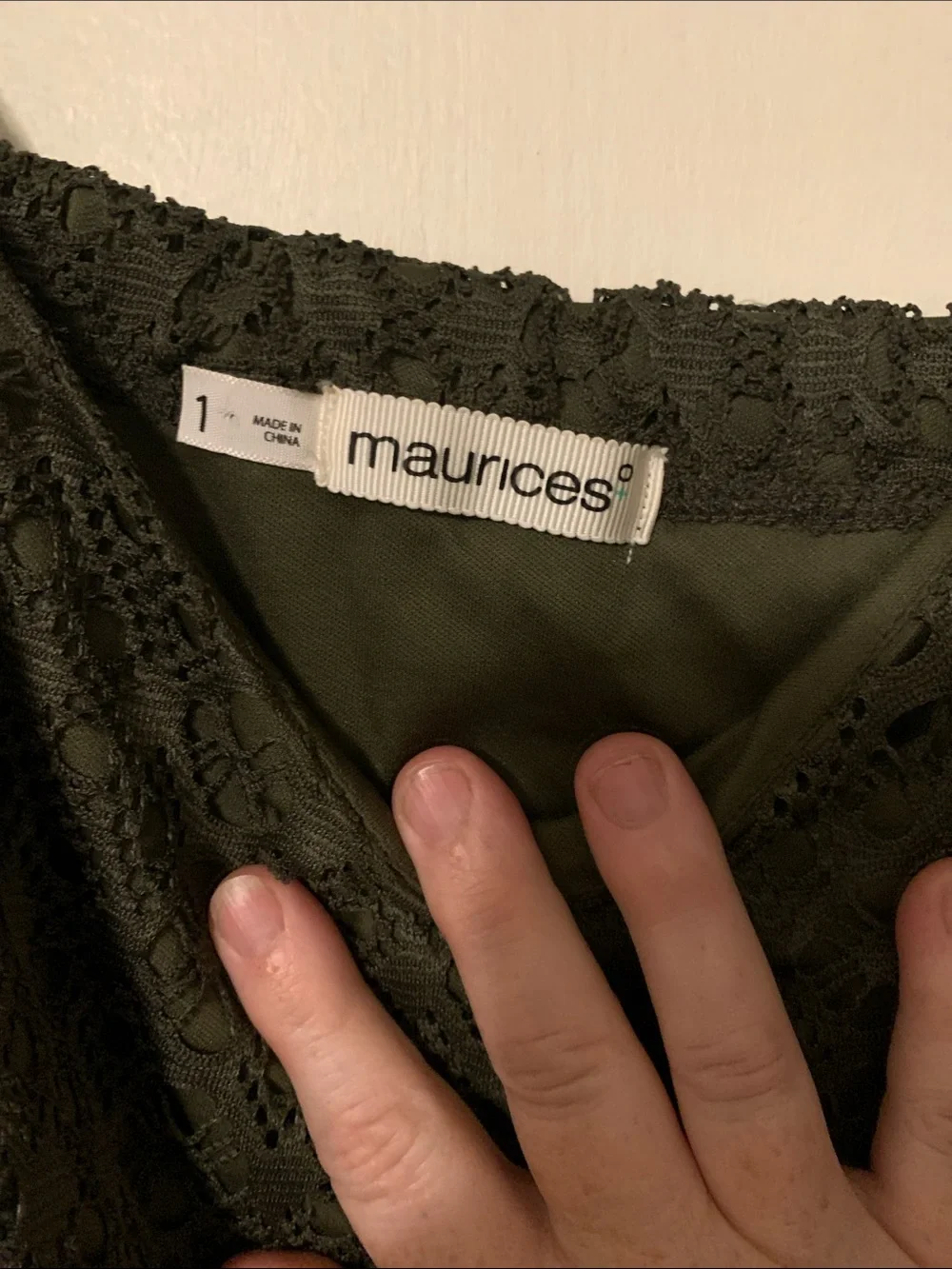 Maurices Olive Green Lace Midi Dress with Spaghetti Straps